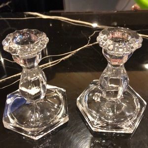 Crystal Candlestick Holders SET OF 2